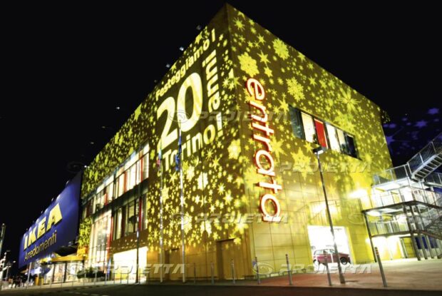 Proiezioni Natalizie per centri commerciali - Ikea Arredamenti