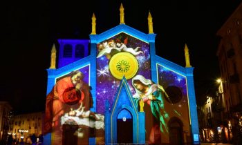 La natività di Lorenzo Lotto sulla chiesa di Pinerolo